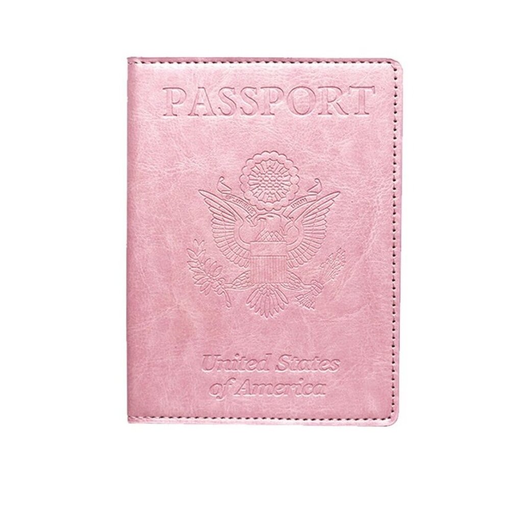 Pink US Passport Book Cover Wallet Folding Travel Papers ID Holder Cruise New
